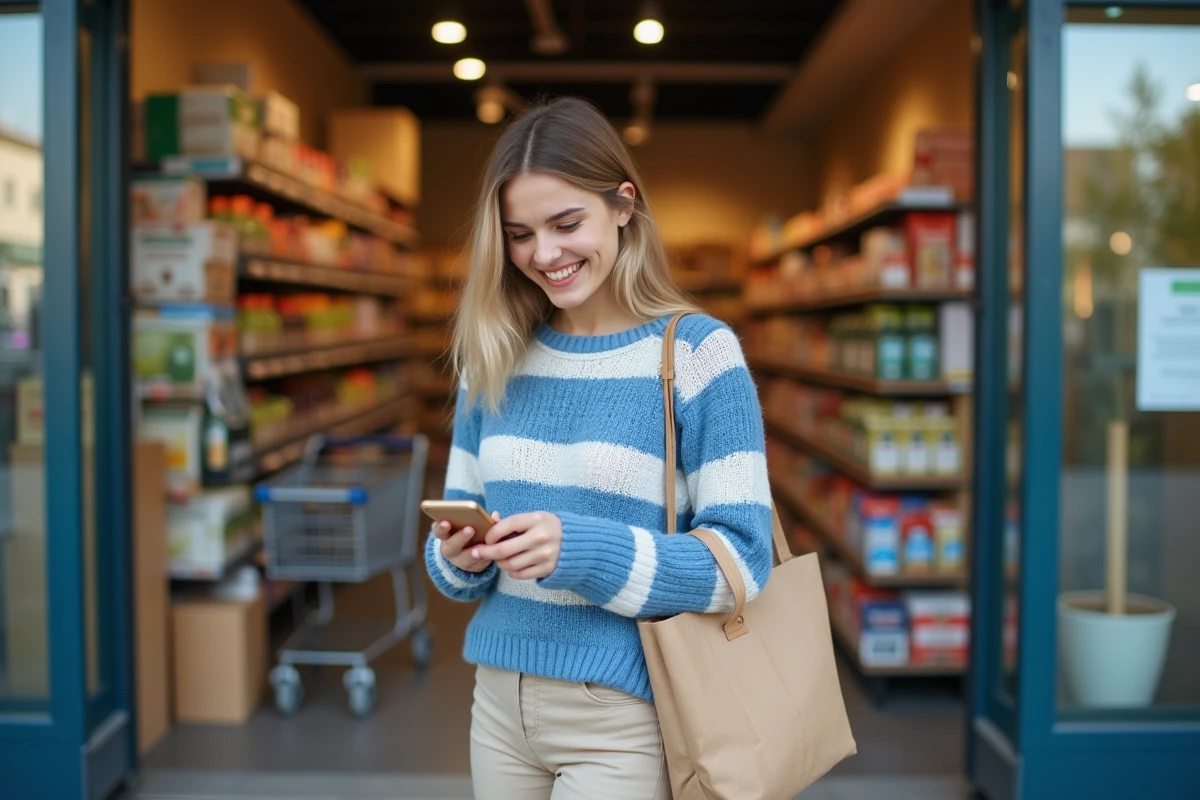 Jeune femme souriante près de l