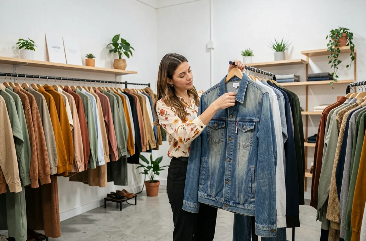 Label Fripe, une boutique de seconde main organisée et lumineuse avec des vêtements triés par couleur